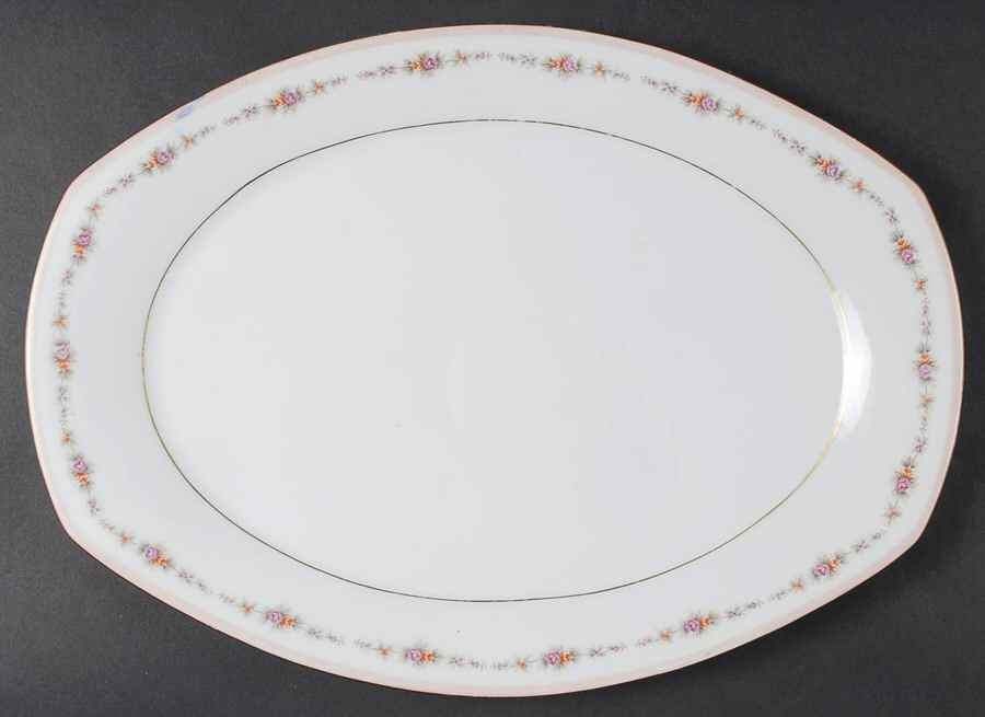 Venetian Rose (3641) 14" Oval Serving Platter by Harmony House China-1