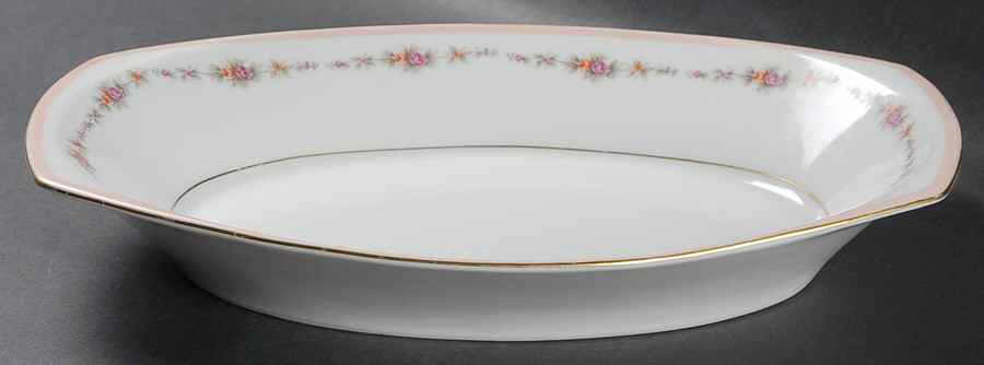 Venetian Rose (3641) 10" Oval Vegetable Bowl by Harmony House China-1