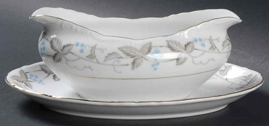 Vintage Gravy Boat with Attached Underplate by Harmony House China-1