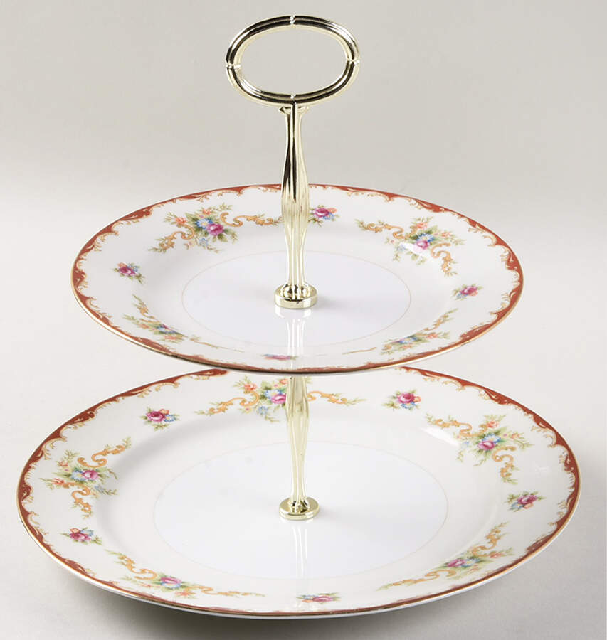 Wembley 6 5/8"-10"  2 Tiered Serving Tray (Dp, Sp) HC by Harmony House China-1