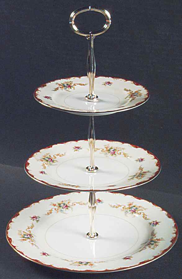 Wembley 13 7/8"-14 1/4" 3-Tiered Serving Tray(DP,SP,BB) HC by Harmony House China-1