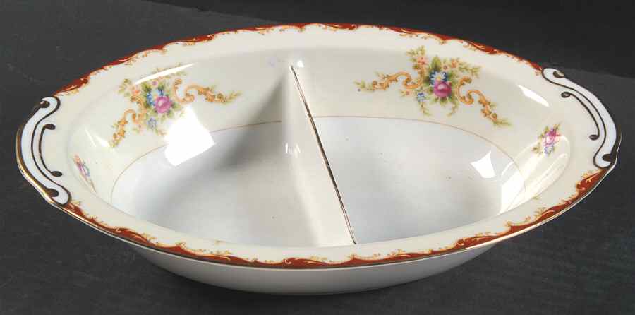 Wembley 11" Oval Divided Vegetable Bowl by Harmony House China-1