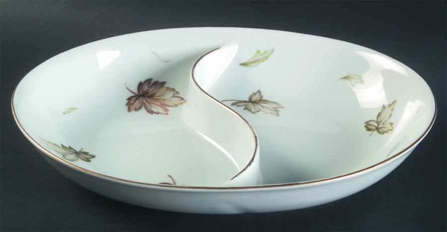 West Wind 10" Oval Divided Vegetable Bowl by Harmony House China-1