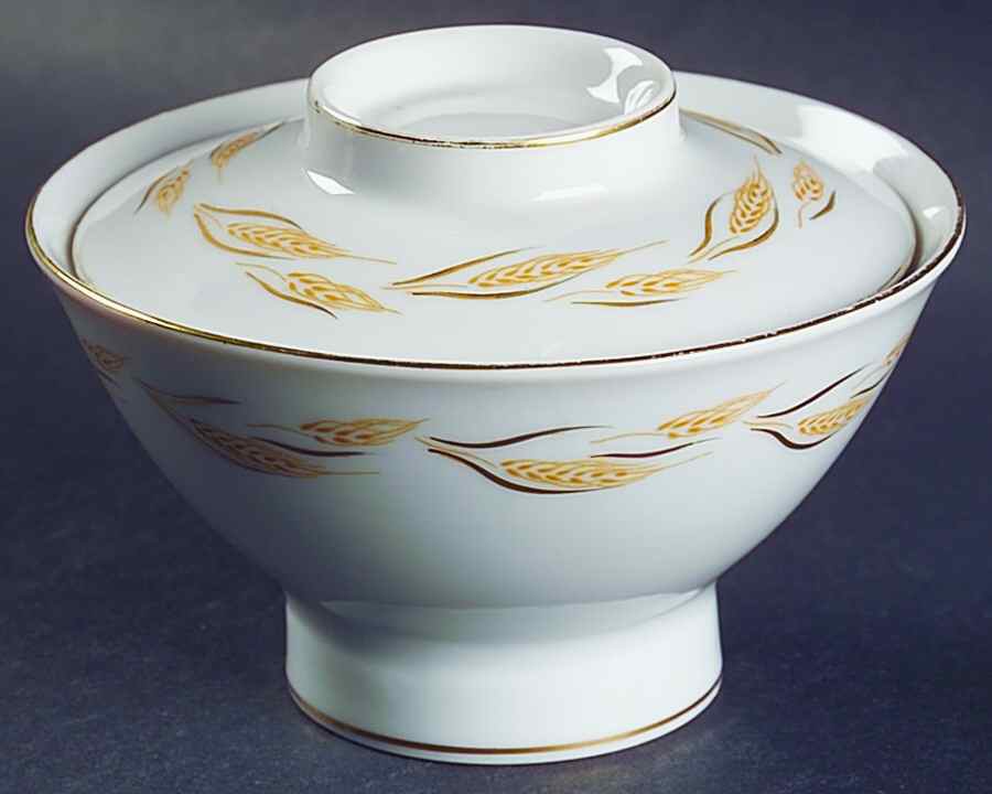 Wheat Garland Sugar Bowl & Lid by Harmony House China-1