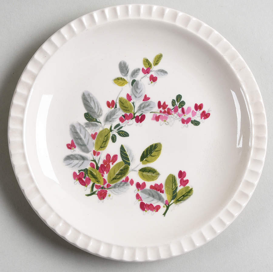 Wisteria (Pink & Burgundy Buds) Bread & Butter Plate by Harmony House China-1