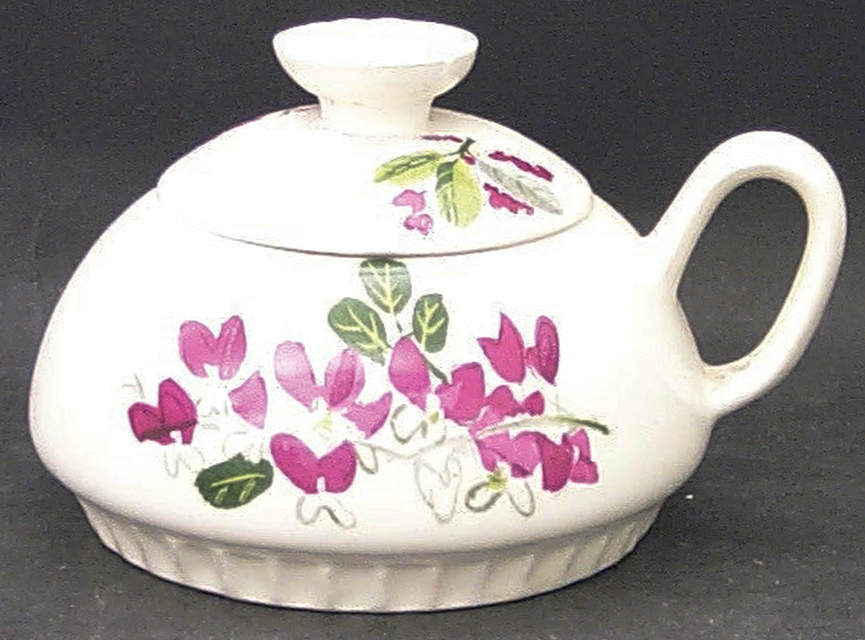 Wisteria (Pink & Burgundy Buds) Sugar Bowl & Lid by Harmony House China-1