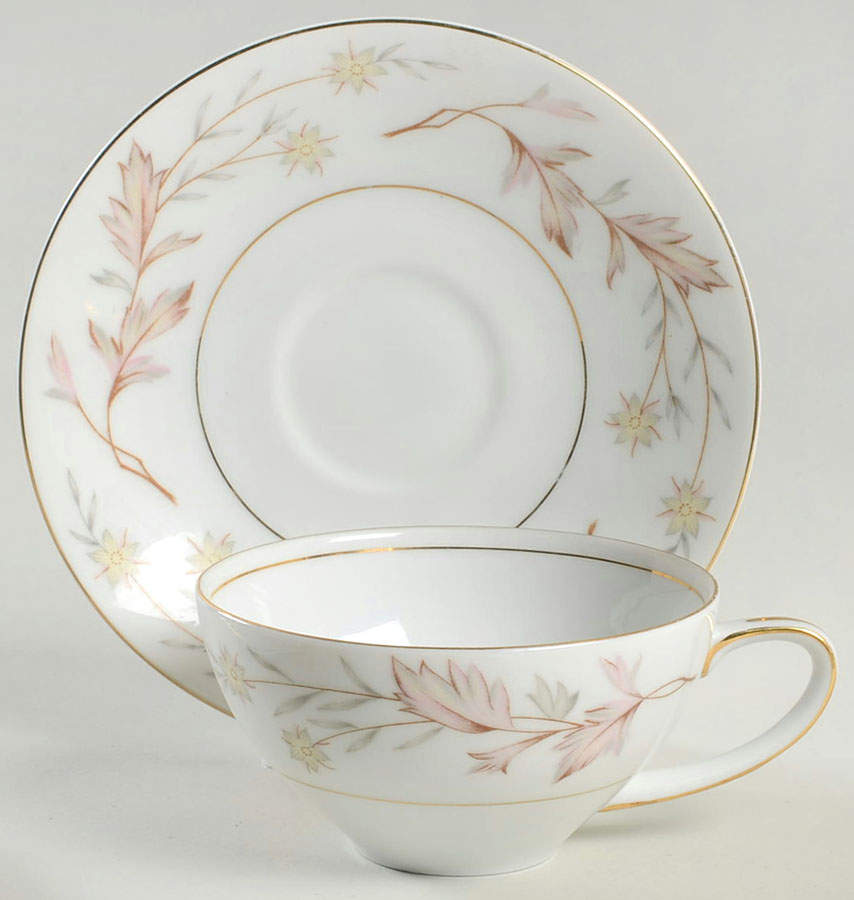 Woodhue Flat Cup & Saucer Set by Harmony House China-1