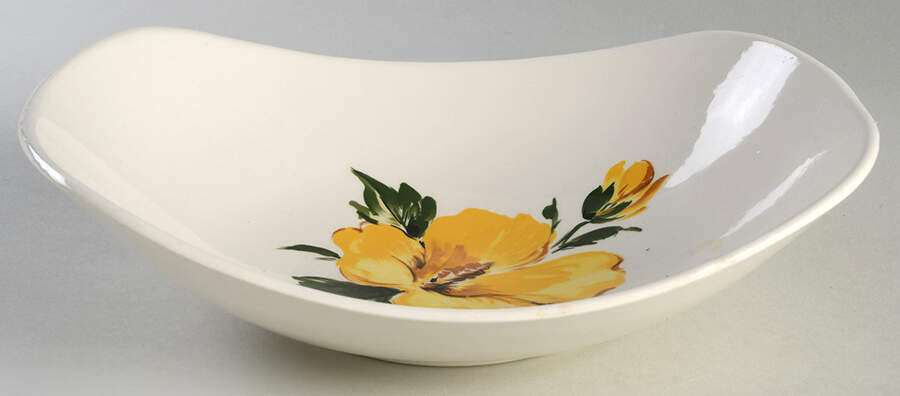 Yellow Hibiscus 10" Round Vegetable Bowl by Harmony House China-1