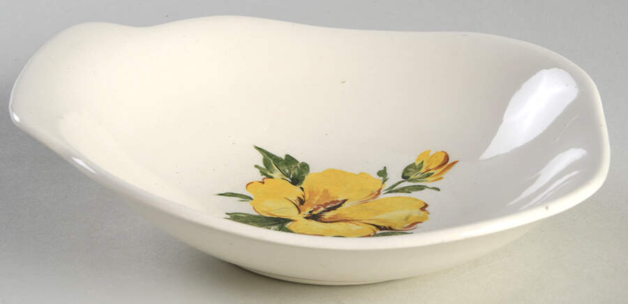 Yellow Hibiscus Lugged Cereal Bowl by Harmony House China-1
