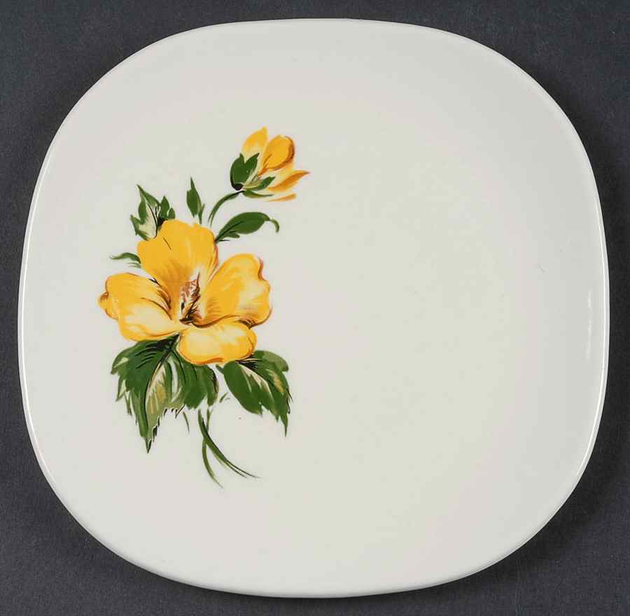 Yellow Hibiscus Bread & Butter Plate by Harmony House China-1