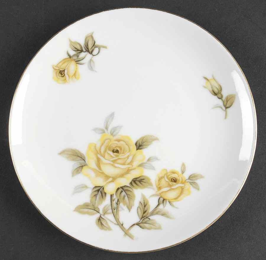Yellow Rose Bread & Butter Plate by Harmony House China-1