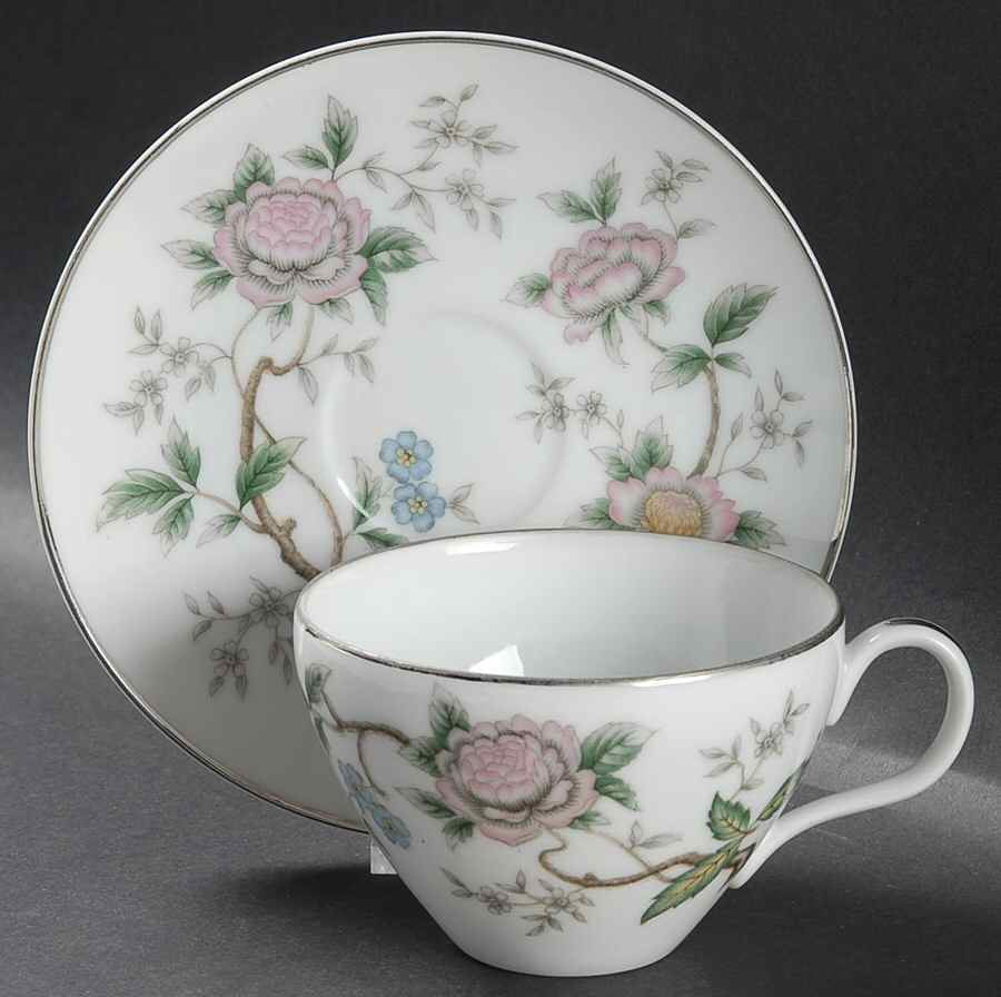 Chantilly Flat Cup & Saucer Set by Halsey-1