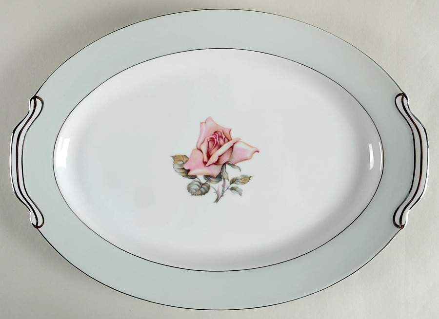 Damask Rose 16" Oval Serving Platter by Halsey-1