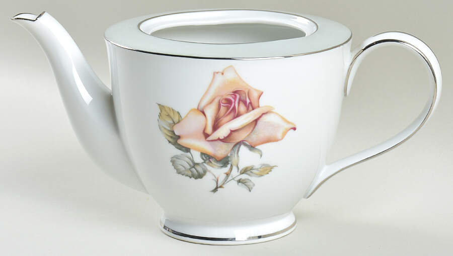 Damask Rose Teapot No Lid by Halsey-1