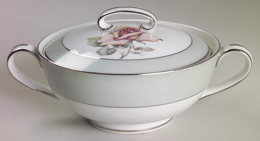 Damask Rose Sugar Bowl & Lid by Halsey-1