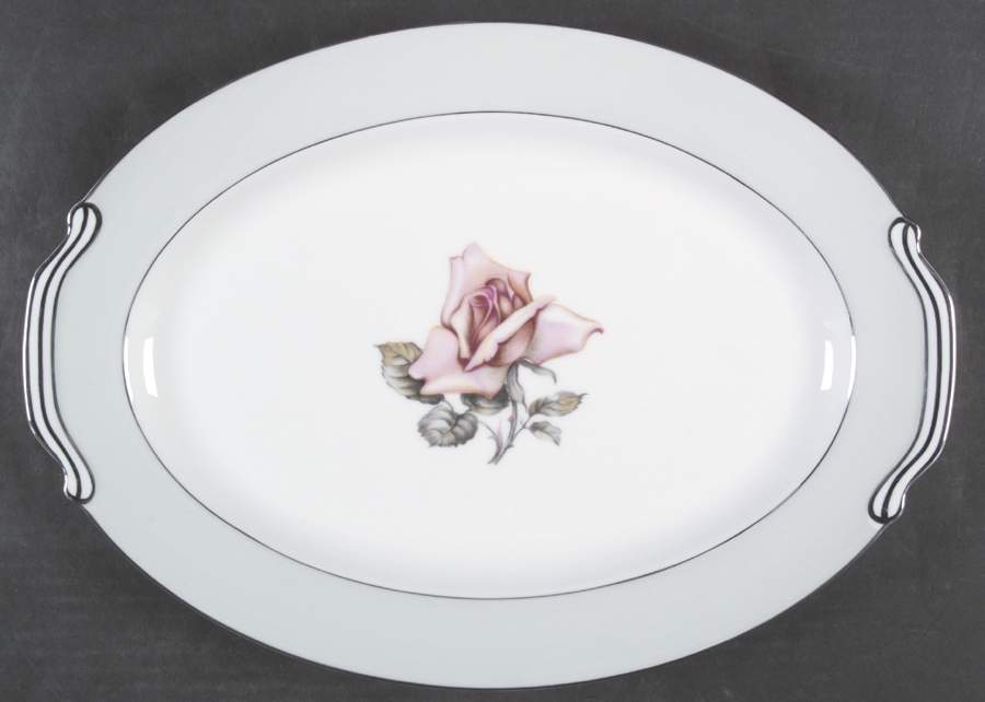 Damask Rose 14" Oval Serving Platter by Halsey-1