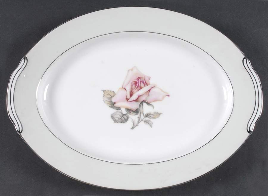 Damask Rose 12" Oval Serving Platter by Halsey-1