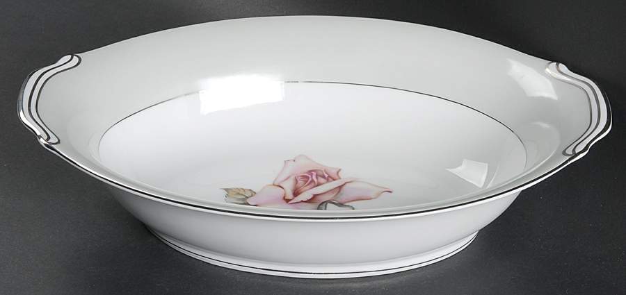 Damask Rose 11" Oval Vegetable Bowl by Halsey-1