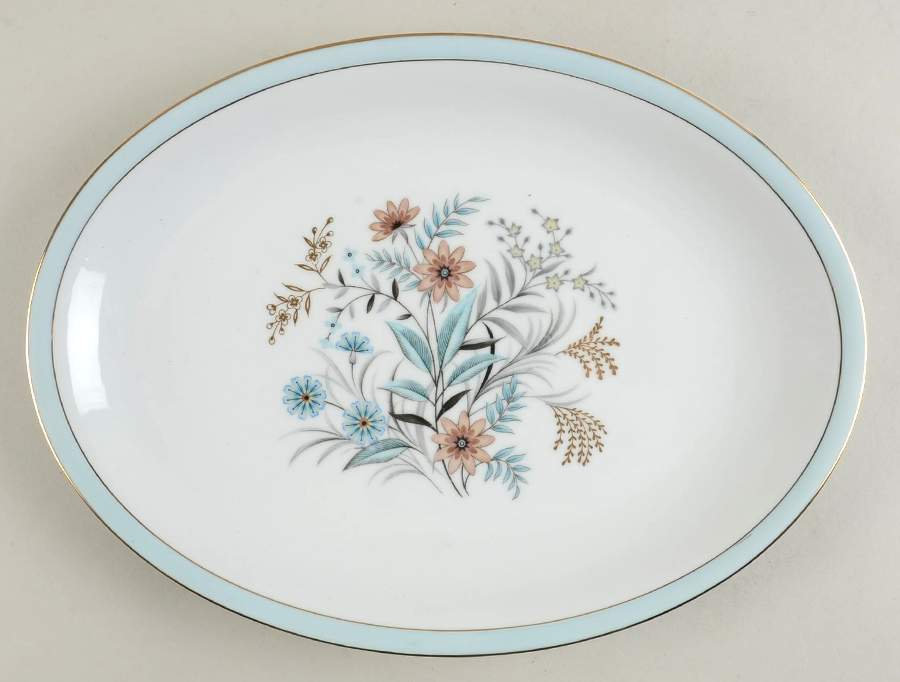 Golden Bouquet 14" Oval Serving Platter by Halsey-1
