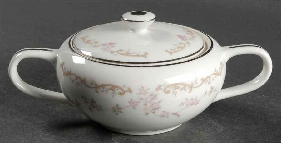 Rose Chintz Sugar Bowl & Lid by Halsey-1