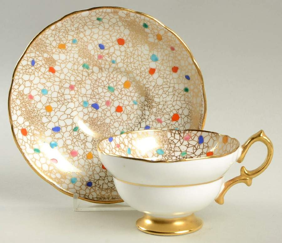 CARNIVAL Footed Cup & Saucer Set by Hammersley-1