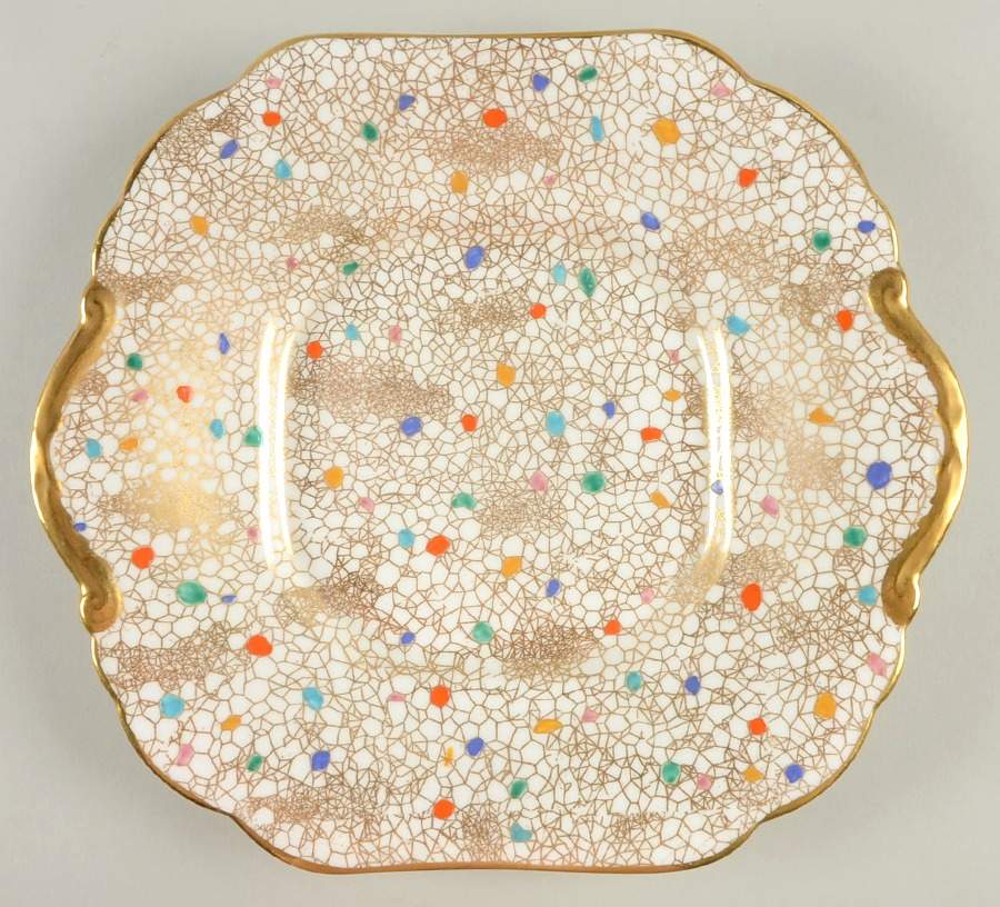 CARNIVAL Square Handled Cake Plate by Hammersley-1