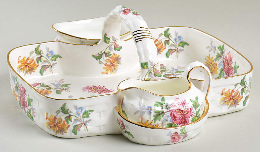 Autumn Glory Strawberry Basket W/Creamer & Open Sugar by Hammersley-1