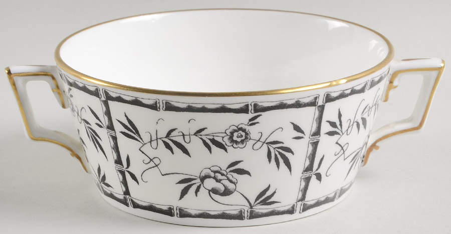 Bamboo Black Flat Cream Soup Bowl by Hammersley-1