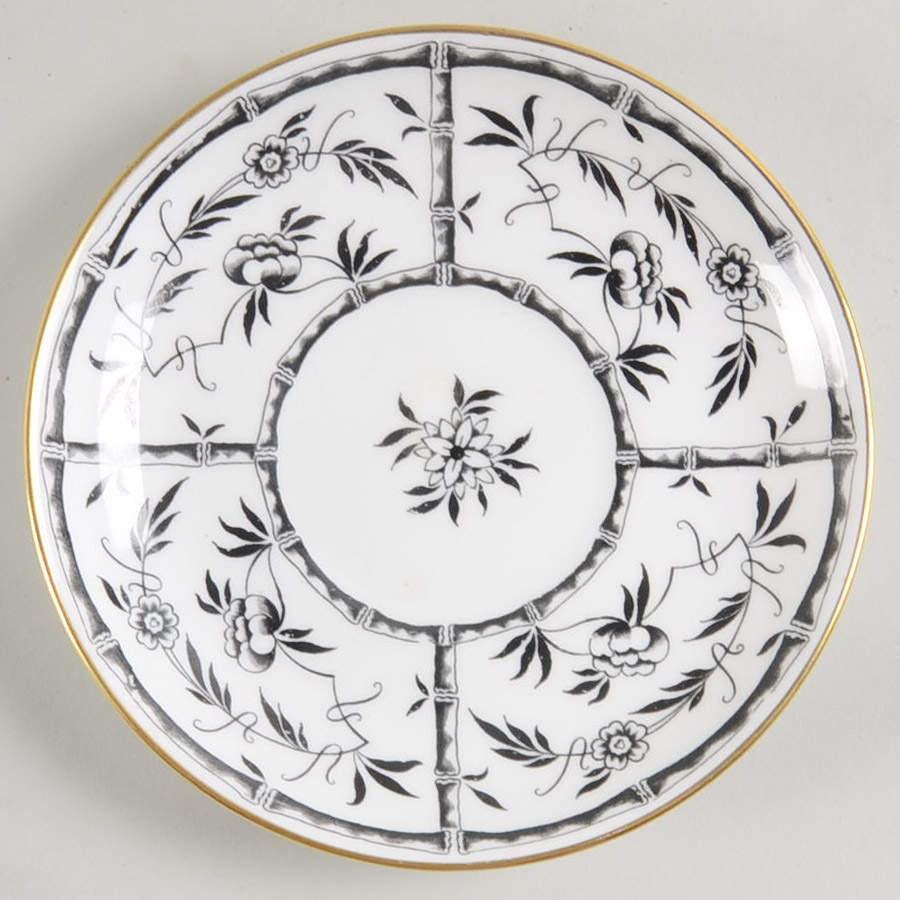 Bamboo Black Saucer for Footed Cream Soup Bowl by Hammersley-1