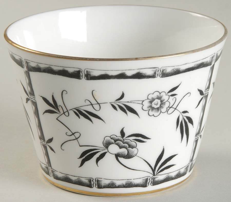 Bamboo Black Mini Open Sugar Bowl by Hammersley-1