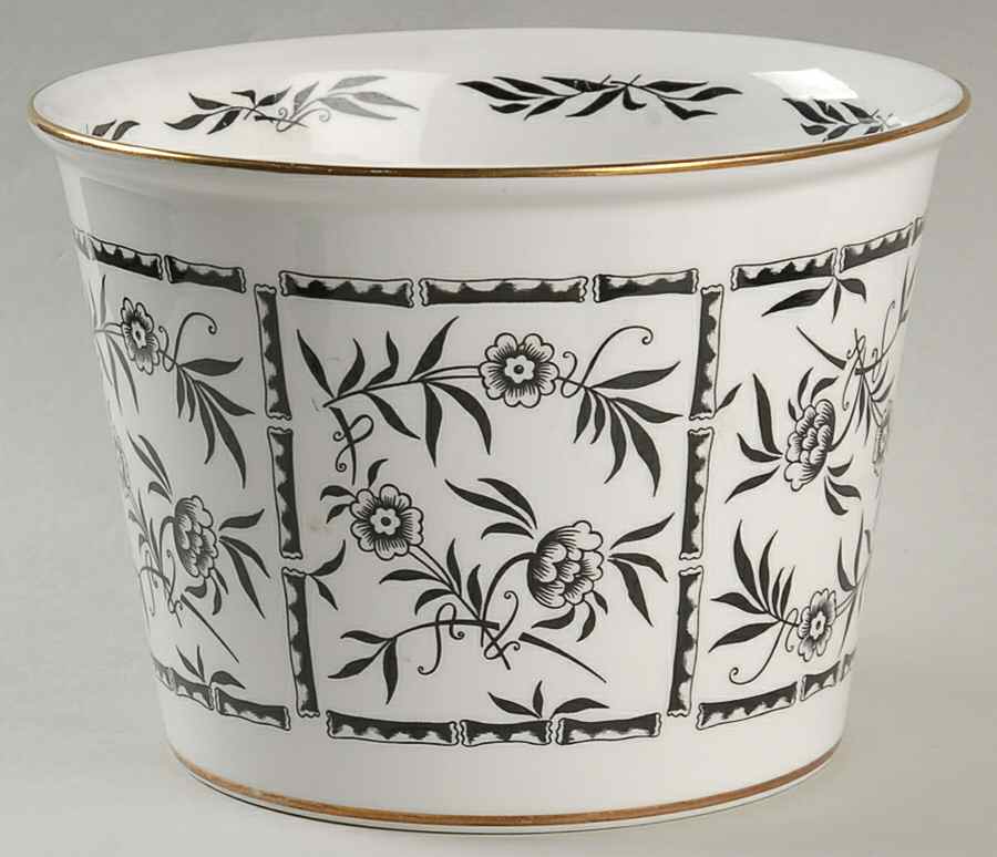 Bamboo Black Large Cachepot by Hammersley-1