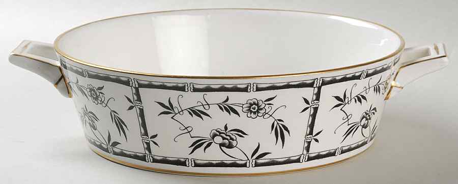 Bamboo Black Round Vegetable No Lid by Hammersley-1