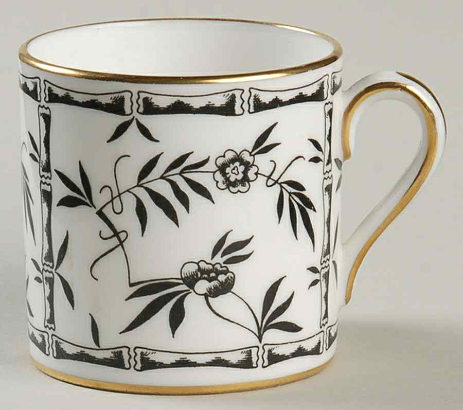 Bamboo Black Flat Demitasse Cup by Hammersley-1