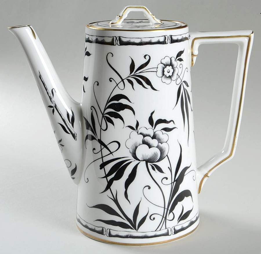 Bamboo Black Coffee Pot & Lid by Hammersley-1