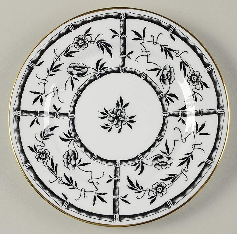Bamboo Black Bread & Butter Plate by Hammersley-1