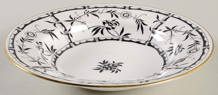 Bamboo Black Rim Soup Bowl by Hammersley-1