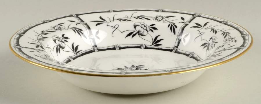 Bamboo Black Rim Soup Bowl by Hammersley-1