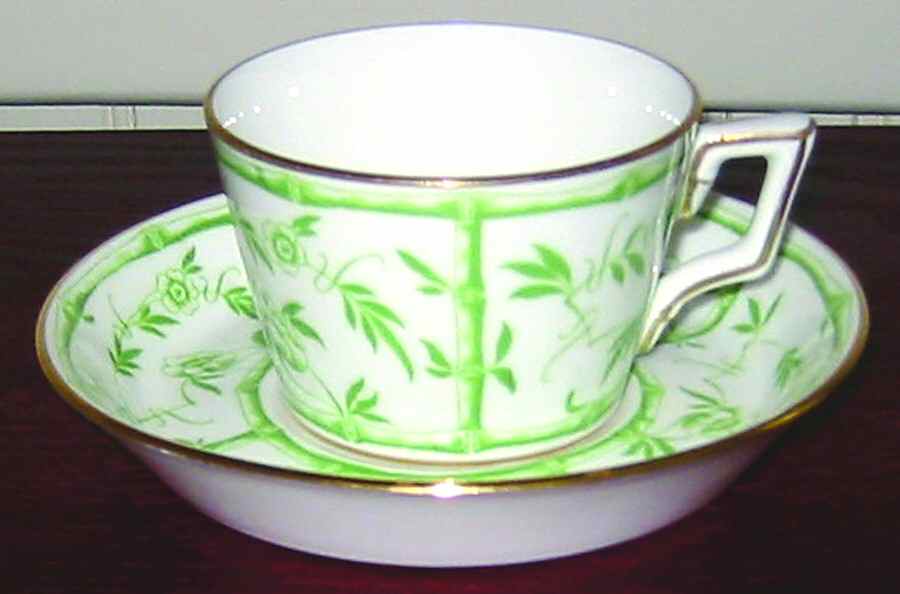 Bamboo Green Flat Cup & Saucer Set by Hammersley-1