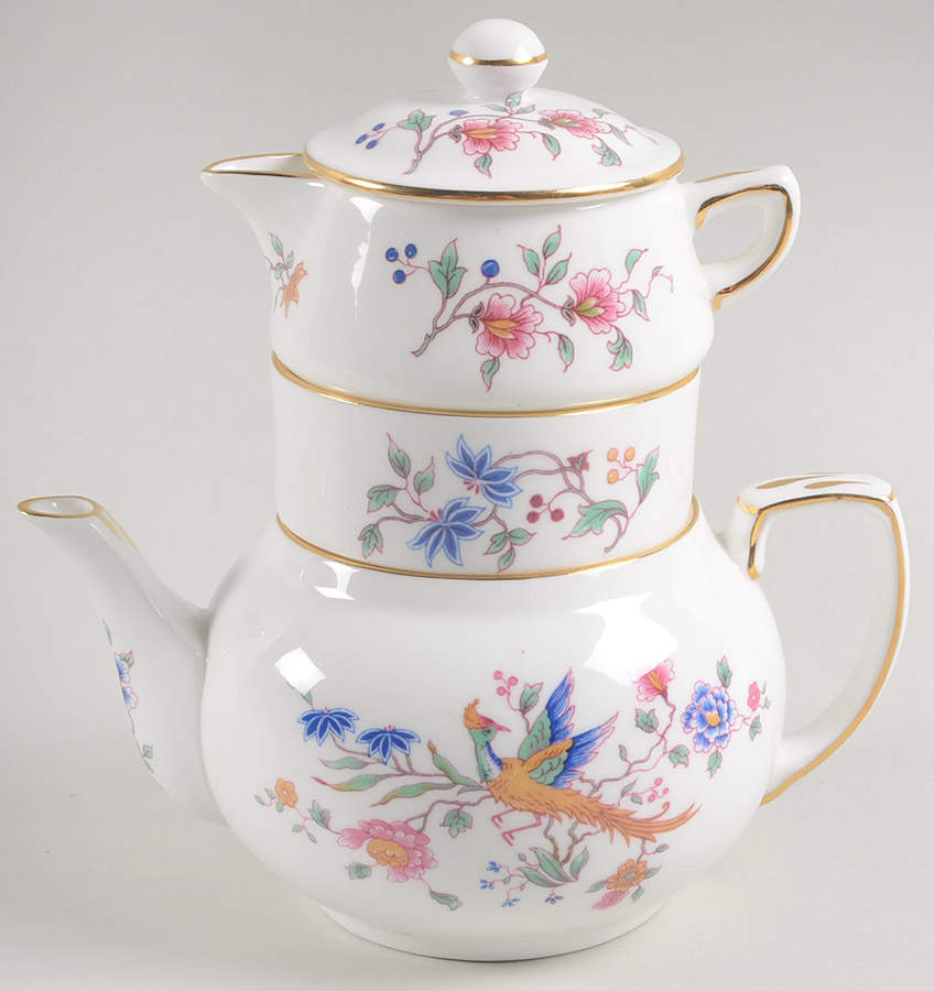 Bird of Paradise Mini Teapot Stacking Set (Creamer, Sugar) by Hammersley-1