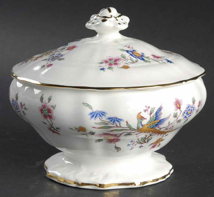 Bird of Paradise Pedestal Candy Box with Lid by Hammersley-1