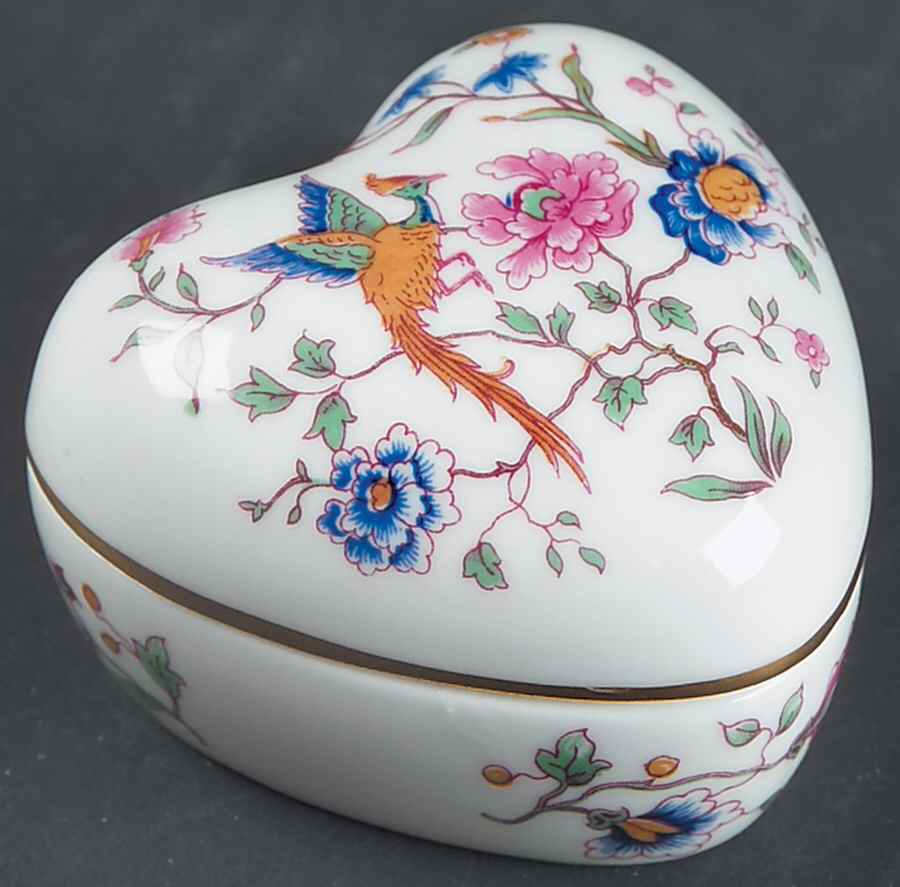Bird of Paradise Small Heart Shape Box & Lid by Hammersley-1