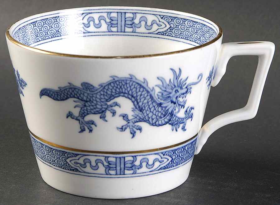 Blue Dragon Joke Cup & Saucer Set by Hammersley-1