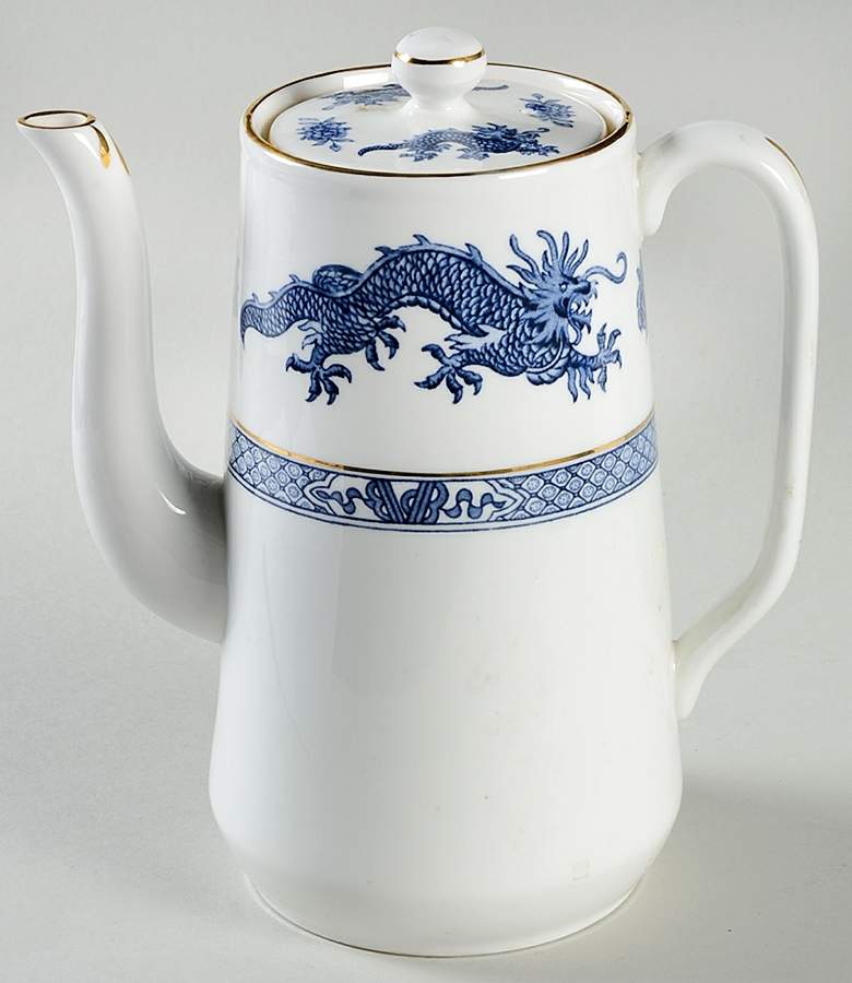 Blue Dragon Coffee Pot & Lid by Hammersley-1