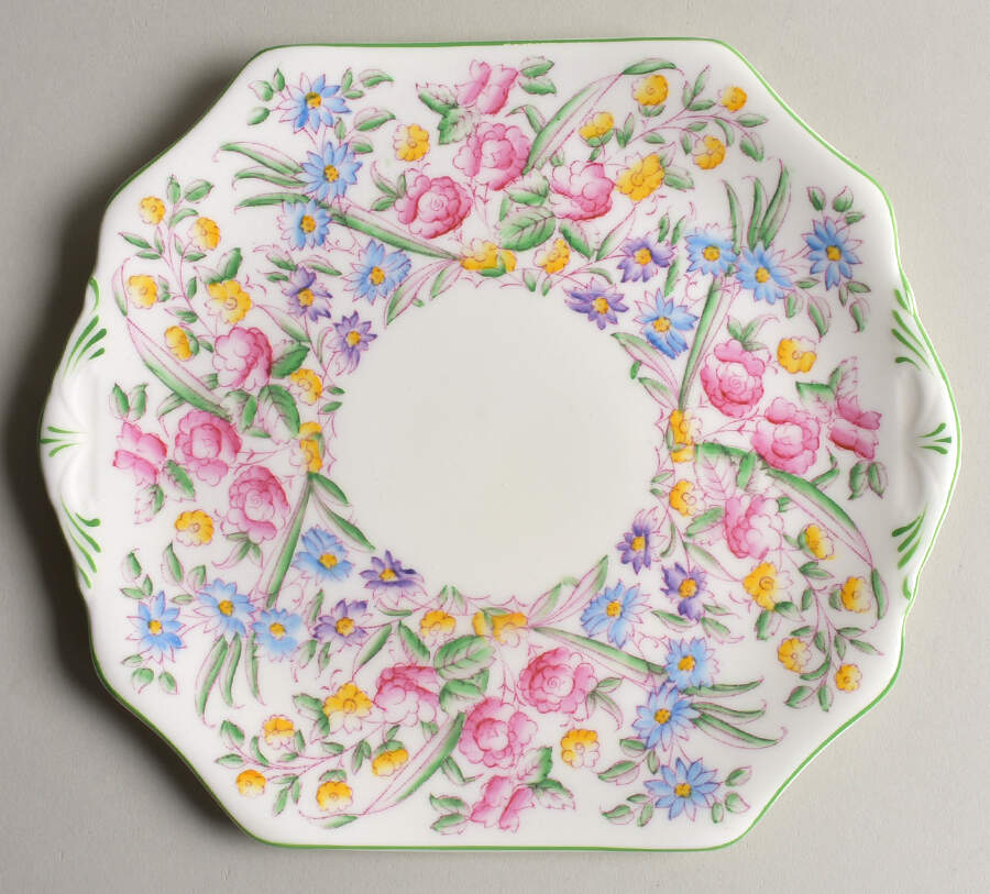 Bridal Rose Handled Cake Plate by Hammersley-1