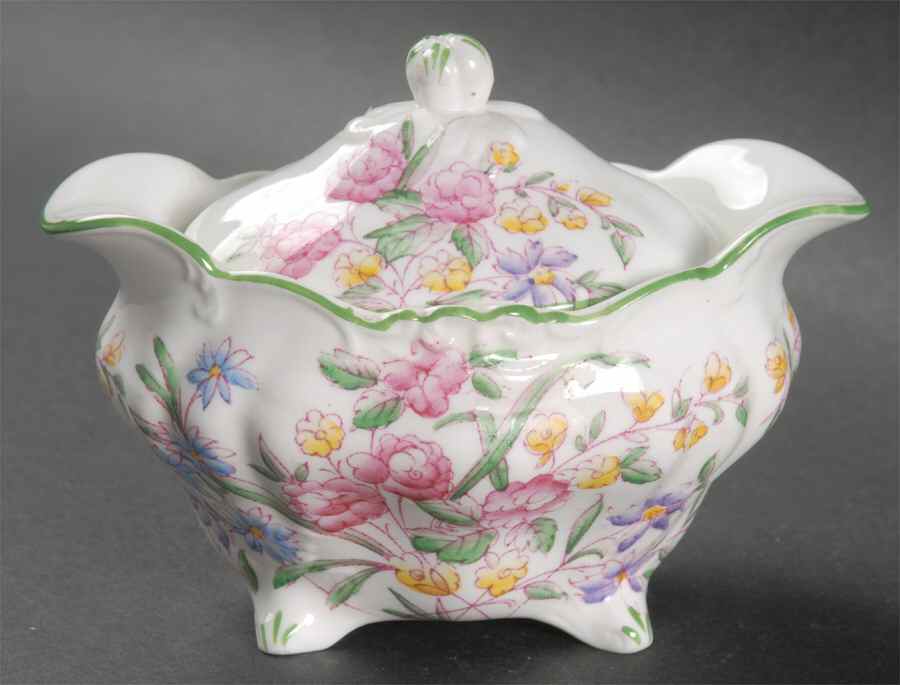 Bridal Rose Sugar Bowl & Lid by Hammersley-1