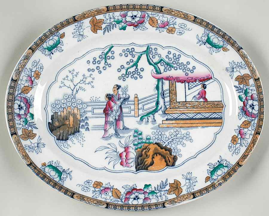 Chinese 15" Oval Serving Platter by Hammersley-1