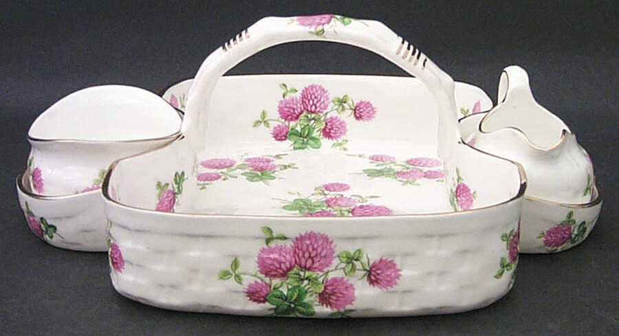 Clover Strawberry Basket W/Creamer & Open Sugar by Hammersley-1