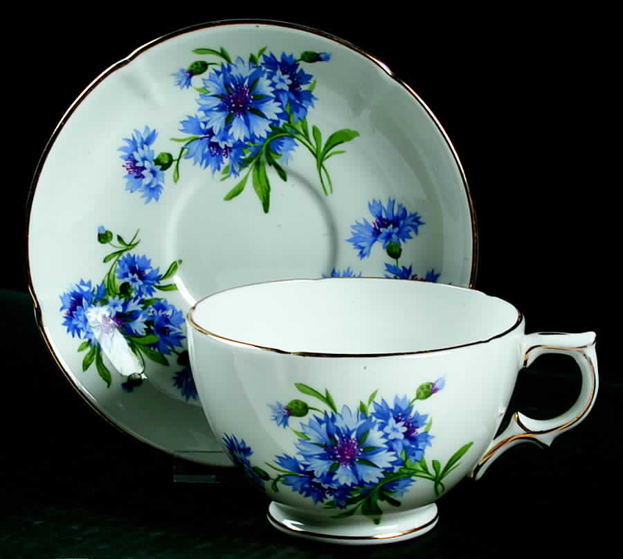 Cornflower Blue Oversized Cup & Saucer Set by Hammersley-1