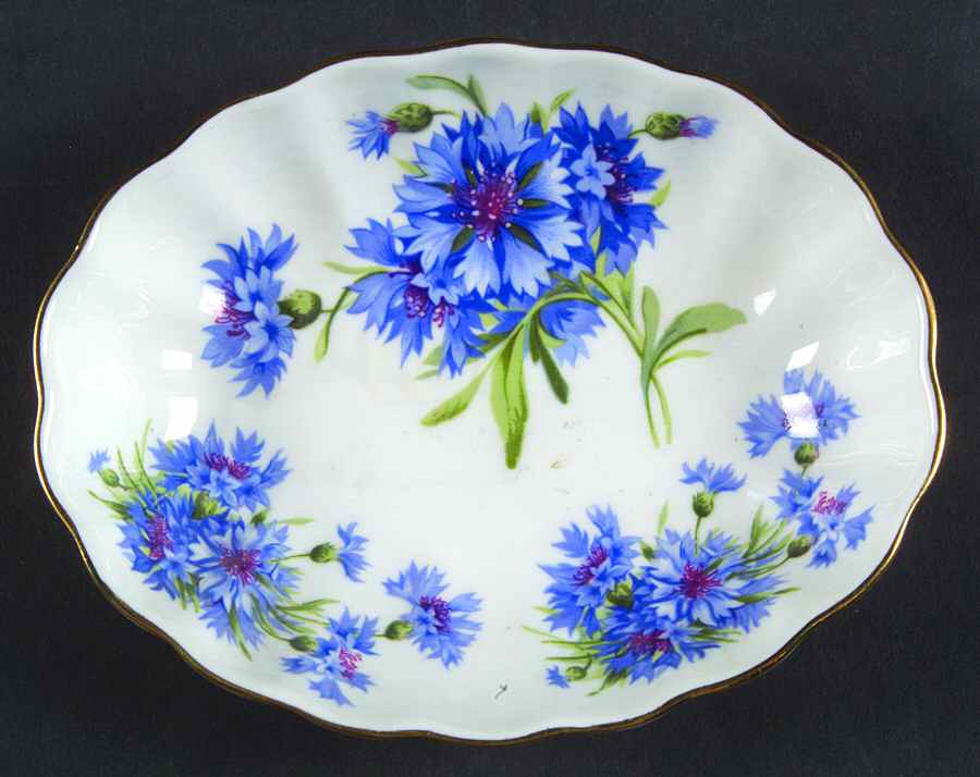Cornflower Blue 5" Oval Sweet Meat Dish by Hammersley-1