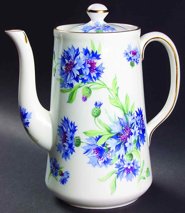 Cornflower Blue Mini Coffee Pot & Lid by Hammersley-1